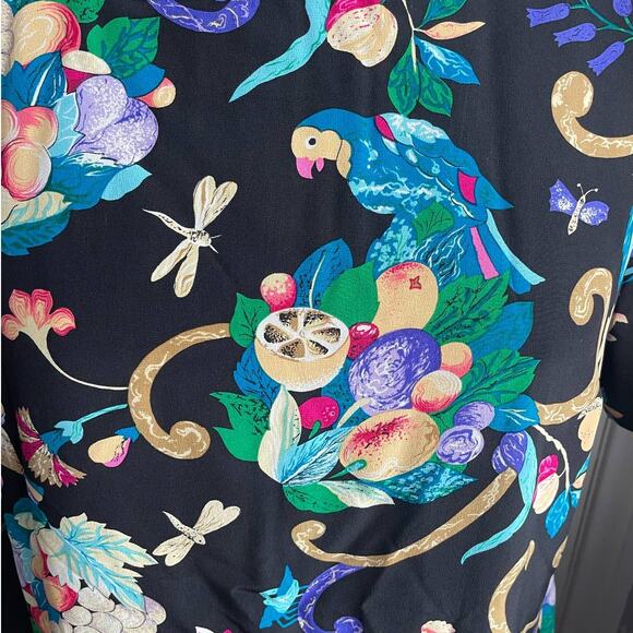 Diane von Furstenberg Vintage Silk Sheath Dress Women’s Size 14 Tropical Print - Picture 6 of 6